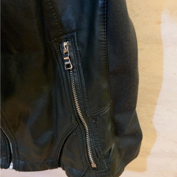 GUESS Women's Faux-Leather Moto Dark Green  Jacket - Picture 7 of 16